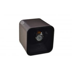 Scatola del Tempo Chocolate BE1 Leather Smoked Glass Watch Winder