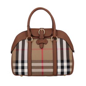 SOLD - BURBERRY Bridle House Check Medium Alchester Bowling  Bag_Burberry_BRANDS_MILAN CLASSIC Luxury Trade Company Since 2007